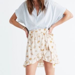 Madewell Silk Floral Wrap Skirt